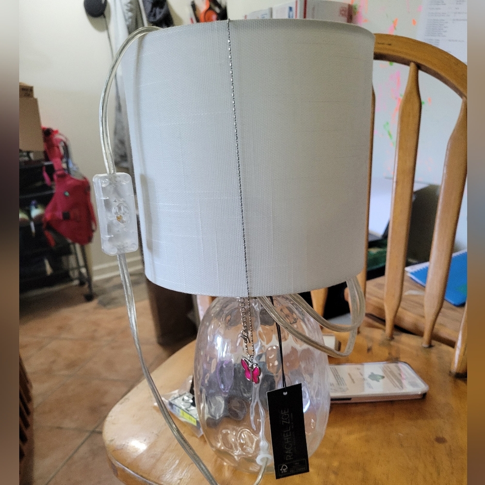 Rachel Zoe Clear Glass Table Lamp NWT